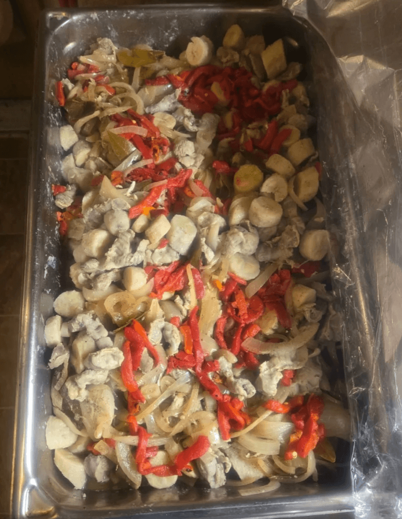 Pickled Green Bananas & Chicken Gizzards