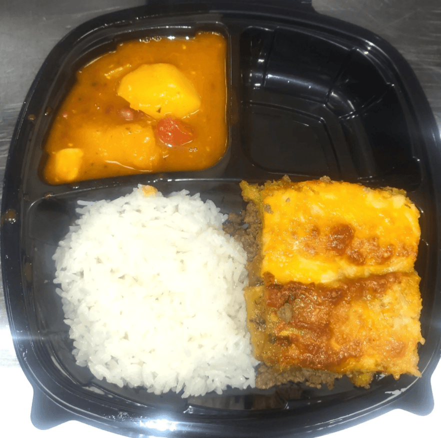 White Rice, Pink Beans & Piononos